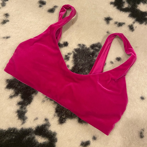 Express Other - Hot pink velvet bikini top